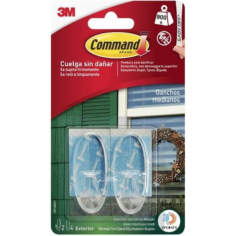 Ganci Adesivi 3M Command&trade; Medi In Plastica Bianchi