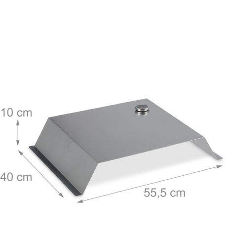 Cappa Per Pizza Per Barbecue BBQ-Toro - Acciaio Inox, Con Termometro, 56x39 Cm - Foto 9
