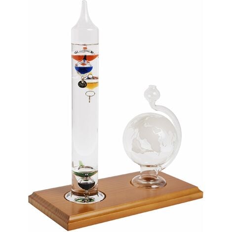 ACU-RITE Acurite, termometro Galileo con barometro con Globo in Vetro,  00795A2 Set barometro Glass/Wood