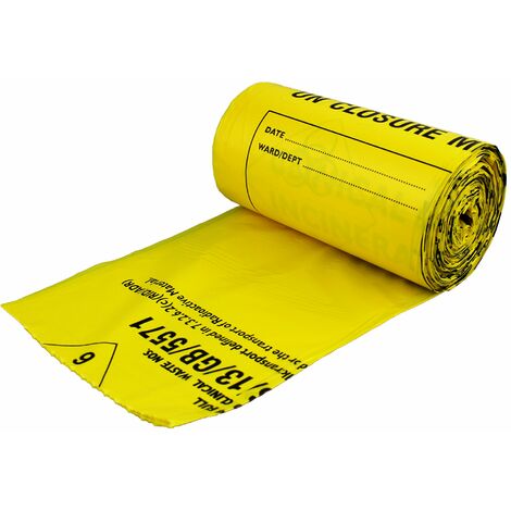 Sacchetti Rifiuti Clinici Hanfare - Giallo, 70L, Confezione Da 50 | Resistenti E Sigillati - Foto 9