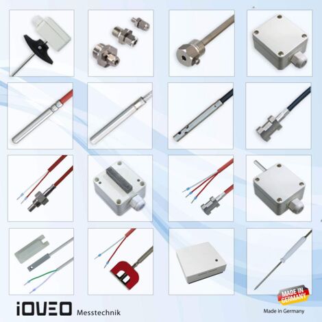 IOVEO 049OF01305 – PT100-Oberflächenfühler, 3-Leiter, 5 M Silikonleitung, Aluminium-Block 8x8x15 Mm, Messbereich -50 Bis +180 °C