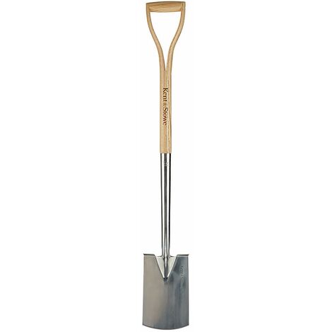 Kent & Stowe Vanga per aiuole – Vanga professionale in acciaio inossidabile per aiuole, vanga da giardino con manico in frassino, lunghezza: 104 cm
