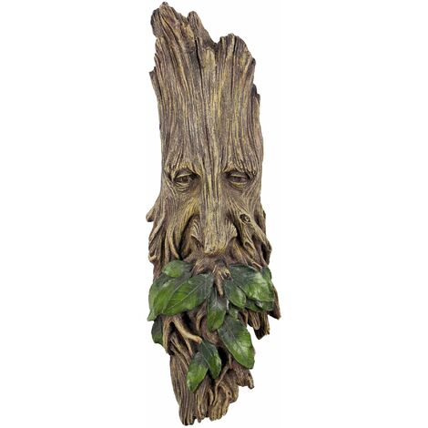 Design Toscano Wilhelm l'uomo dei boschi sussurante Scultura da parete, poliresina, a colori, 38 cm