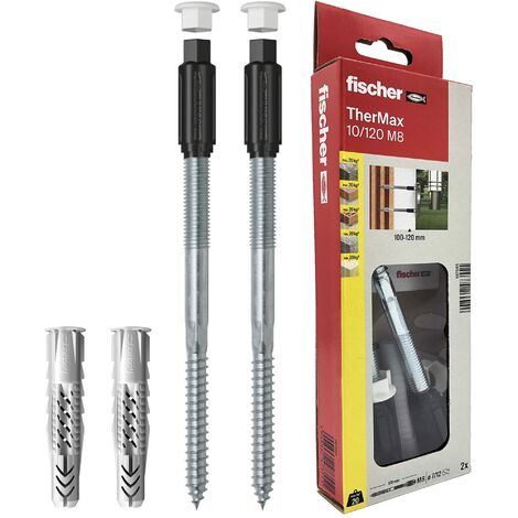 Fischer Thermax 10/120 M8 Kit 2 pz Tasselli per Fissaggio su Cappotto Isolante Max 120 mm, Carichi Medio Leggeri, 567085