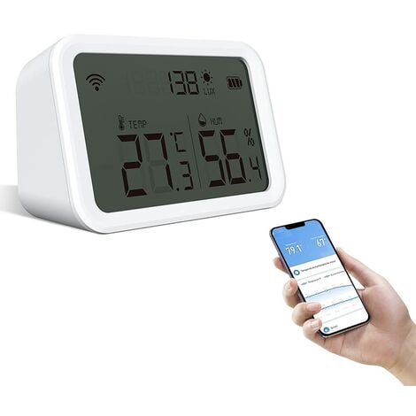 uhomepro Mini termometro digitale igrometro Wi-Fi, misuratore di  temperatura interna e umidità, igrometro preciso con app, per serra,  soggiorno, monitoraggio della temperatura del giardino, bianco