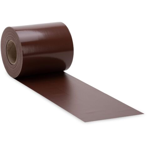 NOOR Pannello per recinzione in PVC opaco, 630 g/m2, marrone, 0,19 x 35 m, ideale per la vostra recinzione a doppia asta, strisce frangivista in diversi colori, resistente alle intemperie (1/4)