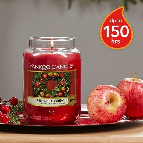 Yankee Candle Candela profumata in giara grande Red Apple Wreath Durata  Fino a 150 Ore regalo