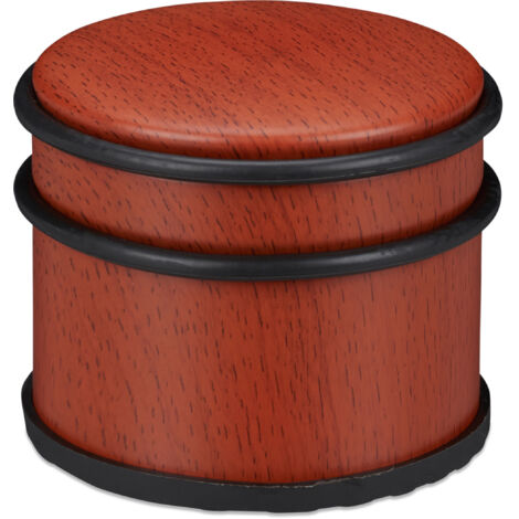 Relaxdays Fermaporta, Blocca Porta Pesanti & Finestre, Acciaio & Gomma, Accessorio per la Casa, ∅ 9,5 cm, Marrone-Rosso, 1 pz (1/5)