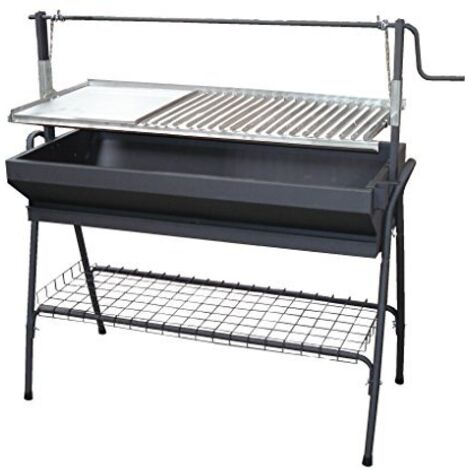 IMEX EL ZORRO 71764 - Barbecue con griglia e Sollevatore, Nero, 80 x 50 x 115 cm