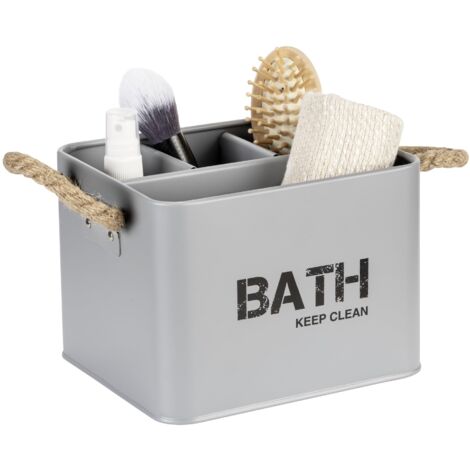 WENKO DIE BESSERE IDEE Contenitore da Bagno con 4 divisori Gara Grigio