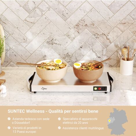 SUNTEC Wellness WHP-8472 Cordless Piastra Riscaldante, 2 W, Acciaio  Inossidabile