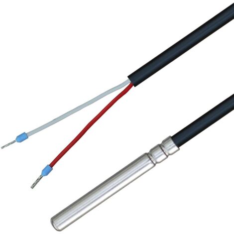 iOVEO 035HP01202 - PT100 - Sonda di temperatura con cavo in PVC 105°C, sensore di temperatura, sensore di memoria, sonda e riscaldamento, 2 metri