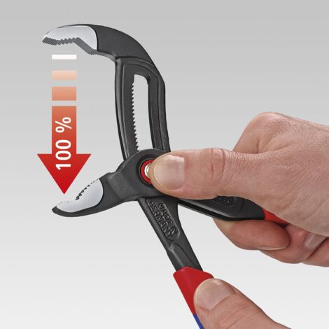 KNIPEX Cobra QuickSet Pinza regolabile di nuova generazione per tubi e dadi (250 mm) 87 22 250 SB (confezione self-service/blister), Multicolore