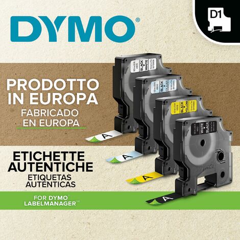 DYMO LabelManager 160 Etichettatrice portatile | Stampante per etichette a  trasferimento termico & D1 Etichette Autoadesive per Stampanti