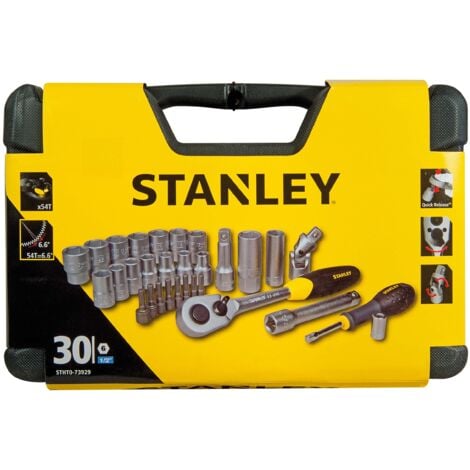 STANLEY Set cassetta 97 bussole1/4+1/2 valigia attrezzi chiavi bussola  1-94-668