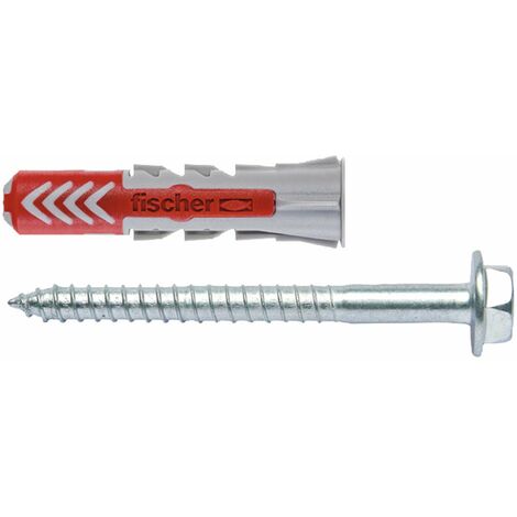 fischer 536392 Tasselli DUOPOWER con Vite Esagonale, Grigio, 10x50 T