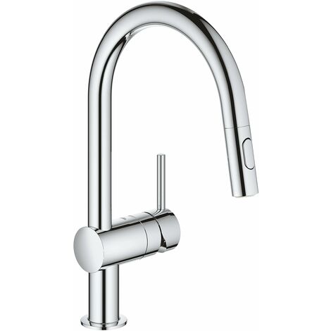 GROHE Minta Rubinetto da cucina - Miscelatore monocomando per lavabo con  doppio spruzzatore estraibile Cromo 32321002