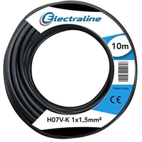 Electraline 15071 Cavo Unipolare N07V-K, Sezione 1x1.5 mm, 10 mt, Nero (1/2)