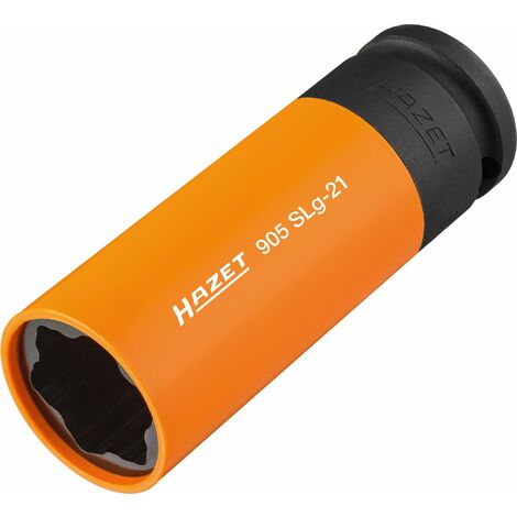Hazet 905Slg-21 Inserto Chiave A Bussola Per Avvitatori Ad Impulso Profilo Speciale, Argento, Attacco Quadro, Cavo, 12.5 mm 1/2 di Pollice