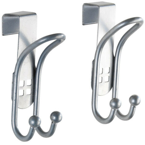 Wenko 22697100 gancio porta foro design set congelatore, Ganci appendiabiti, ganci da bagno, acciaio, argento, 6 x 3.2 x 9.5 cm