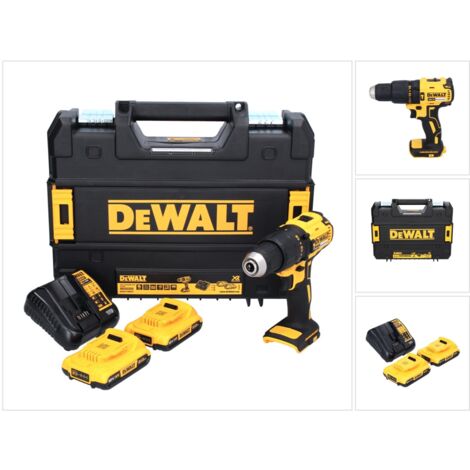 DEWALT XR 18V Trapano Avvitatore Combinato Brushless, Compatto Senza Fili con 2x Batterie XR Li-Ion 2Ah, Caricabatterie, Valigetta, Alta Coppia, Luce LED, Prestazioni Versatili – DCD778D2T-QW
