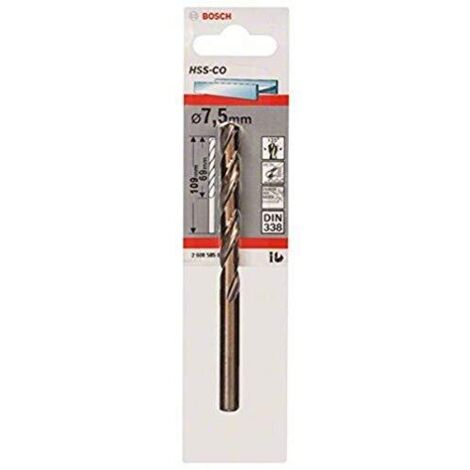 BOSCH 2608585859 - Broca para metal HSS-Co DIN338: 7,5 x69 x109 (1/4)
