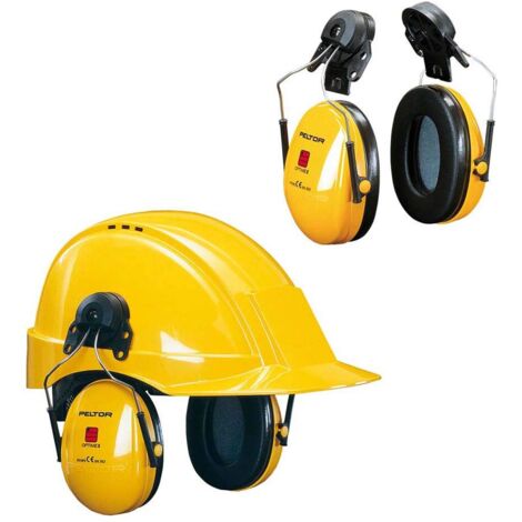 3M H510P3E-405-GU Cuffie Protettive con Attacco per Elmetto, 26 dB, Giallo