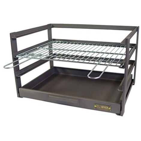 IMEX EL ZORRO 71472.0 cassetto Barbecue con griglia zincati, Nero, 57 x 41 x 35 cm