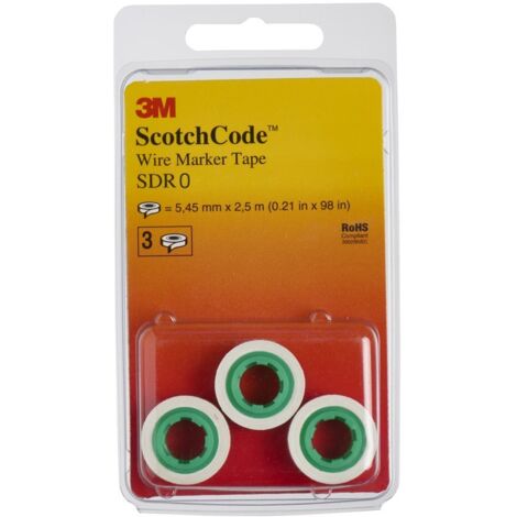 3 m Scotchcode sdr-0 cavo Marker refill Rollers, numero 0 (confezione da 3)