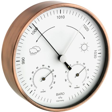 TFA Dostmann Stazione Meteo analogica, 20.2027.51 per Uso Interno ed Esterno, Resistente alle intemperie, barometro, termometro, igrometro, per previsioni del Tempo