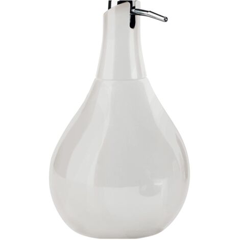 Gedy Adelaide Dosasapone, Misure e Peso: 17X10,2X10,2 CM & 0,2 kg, capacità del portasapone 420 ml, Dispenser Sapone Bagno in Ceramica, Finitura Bianca, Design R&S, 2 Anni di Garanzia, Unica