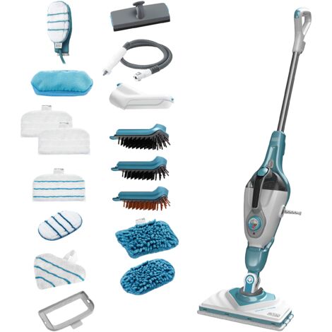 BLACK+DECKER Scopa a vapore multifunzione 2 in 1 con pulitore portatile, guanto STEAMitt e 17 accessori, BHSM1615DAM-QS
