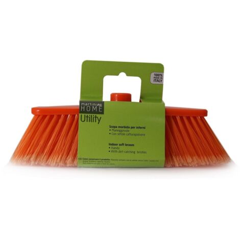 martini SPA - Home Utility - Scopa da interni con setole cattura polvere in polipropilene e fibre PVC/Pst, colori assortiti, 8x33x11 cm, 1 unità
