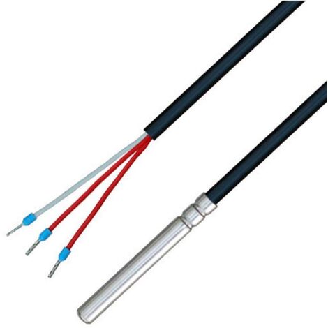 iOVEO 035HP01302 - PT100 - Sonda di temperatura a 3 conduttori, con cavo in PVC fino a 105°C, 2 metri