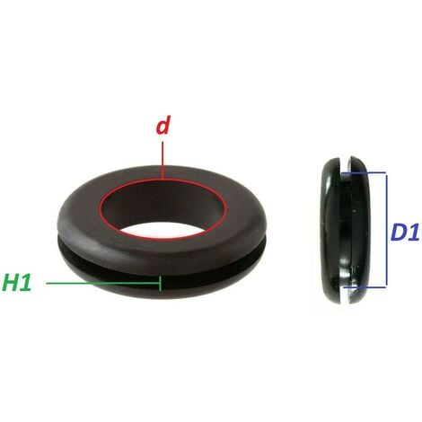 cyclingcolors 5x passacavo in gomma nero gommini elettrico guarnizione  anello fori filo spina cavo tappo (D1 =