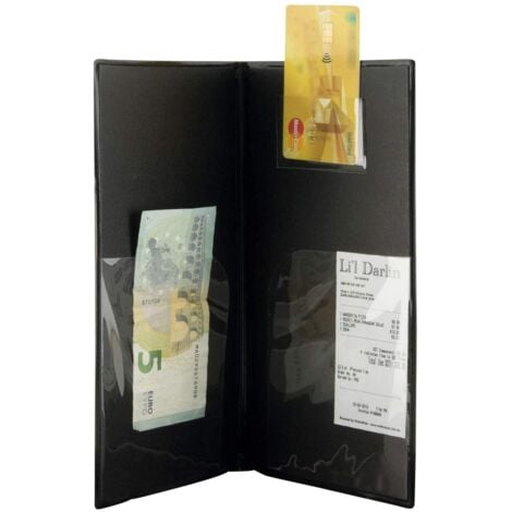 SECURIT Portaconto Basic Per Bar E Ristoranti - In PVC Nero, Compatto E Leggero Con Tasche Per Contanti E Carte - Foto 5