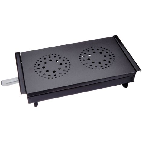 MasterClass Piastra Scaldavivande Professionale a 2 Fuochi in Acciaio al Carbonio, 33 cm x 17,5 cm x 6,5 cm - Nero / Grigio (1/5)