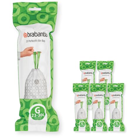 Brabantia PerfectFit Bags, Code G, 23-30L,120 Bags