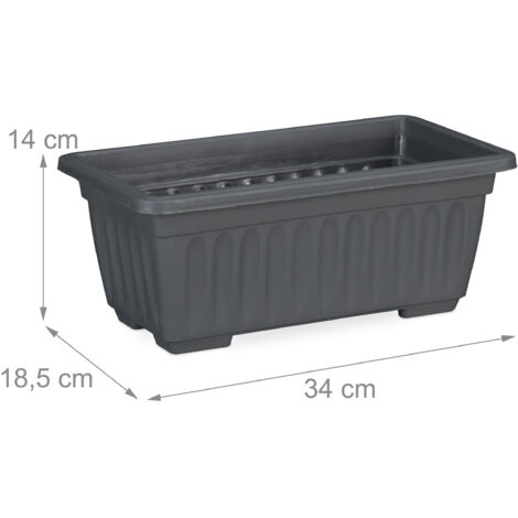 Relaxdays Set 3 Fioriere Rettangolari In Legno Abete – Marrone – Con Pellicola Interna – Da Balcone, Interno/Esterno – Misure 46, 40.5 E 32 Cm