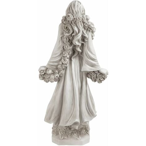 Design Toscano PD2704 Statua di Angelo in Marmo Sintetico Preghiera per la  Pace, off Bianco