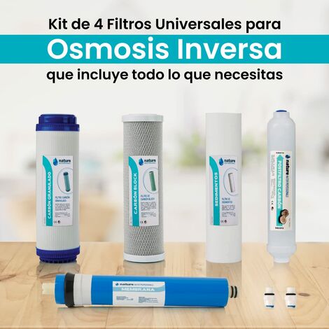 Confezione da 4 filtri universali per osmosi inversa domestica e membrana  Vontron 75GPD - Filtri acqua per