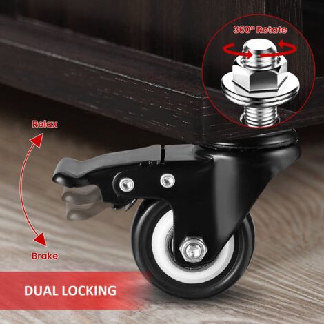 4Pcs 50Mm Trasporto Ruote Ruote Girevoli Ruote In Gomma Ruote Mobili