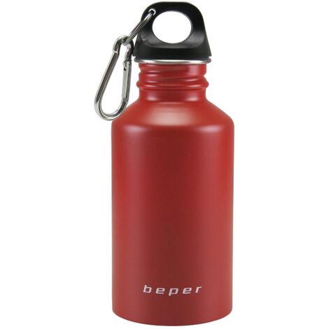BEPER C102BOT002 Borraccia 500 ml in Acciaio con Moschettone, Colore Rosso (1/5)