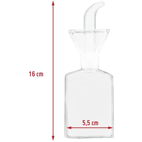 Oliera in vetro con tappo nero salvagoccia 300 ml Modern