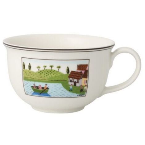 Villeroy & Boch Charm & Breakfast Design Naif Coffee at Lait Cup 500 ml, Altezza: 7 cm, Porcellana di Alta qualità, Bianco/Multicolore (1/3)