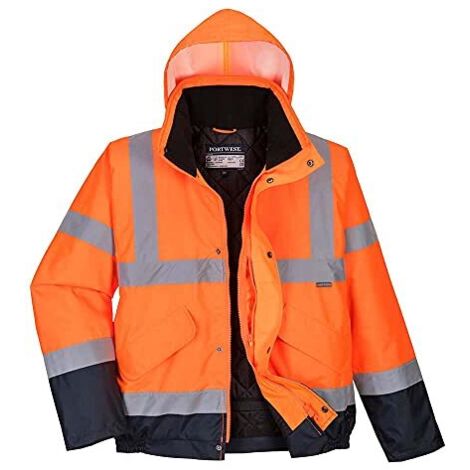 Portwest S266ONRXXL Bomber Bicolore ad Alta Visibilità, Arancio/Blu Navi, XXL