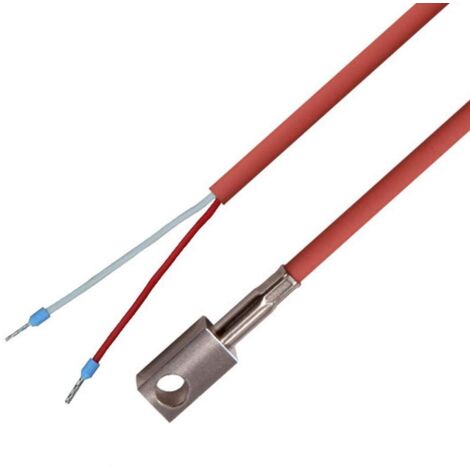 iOVEO 049OF01202 - PT100 - Sonda di superficie PT100, raccordo quadrato in acciaio inossidabile, sonda di temperatura con cavo in silicone fino a 200 ° C, 2 metri