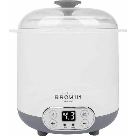 Browin 801013 Dispositivo Multifunzionale Formaggio e Yogurt con 1,5 L Termostato, Bianco, Grigio, Mittler