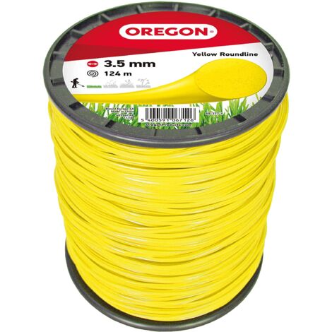Oregon Filo da Taglio Tondo Giallo per Decespugliatori e Tagliaerba, in Nylon Professionale, Adatto alla Maggior Parte dei Decespugliatori, 3,5 mm x 124 m (69-377-Y)