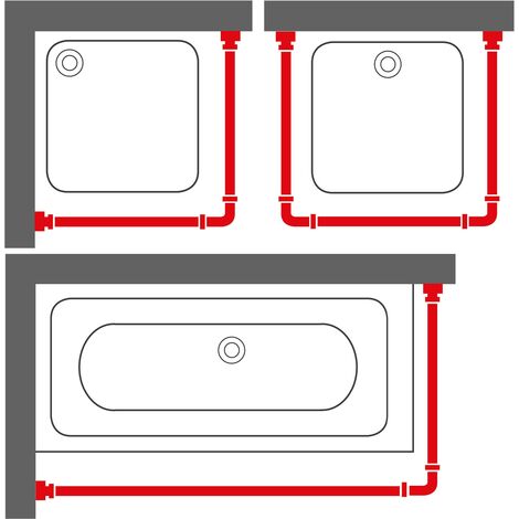 Sealskin Seallux Binario Modulare per Tenda da Doccia, Acciaio Inox,  Cromato, 90 x 2,8 x